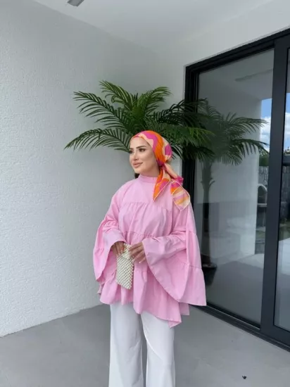 PEMBE LİNA KATKAT GÖMLEK 1160