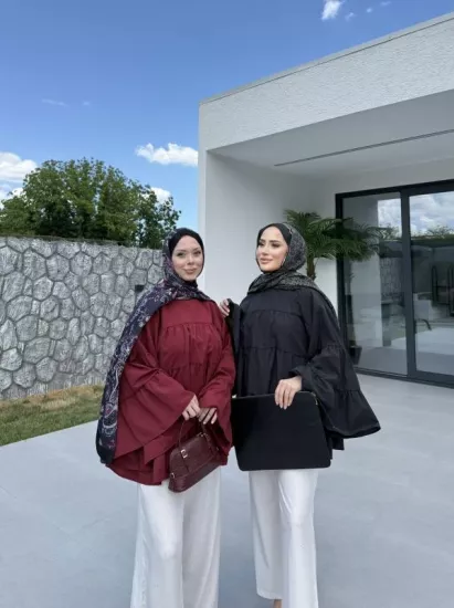 SİYAH LİNA KATKAT GÖMLEK 1160