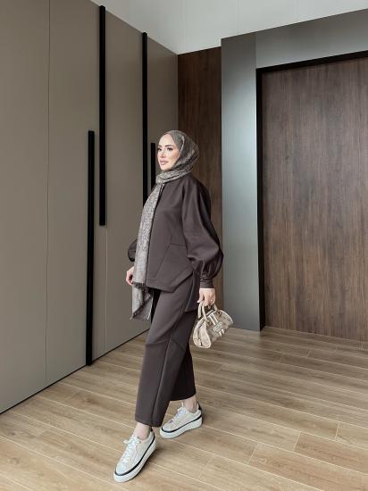 KAHVE POÇİ ASİMETRİK TAKIM 1107