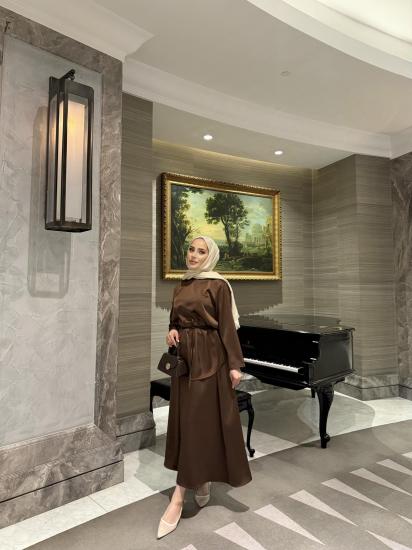 KAHVE SATEN ETEK TAKIM 3562