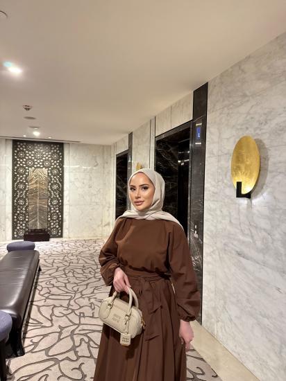 KAHVE PRENSES ELBİSE 2835