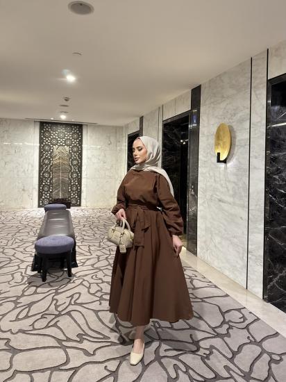 KAHVE PRENSES ELBİSE 2835