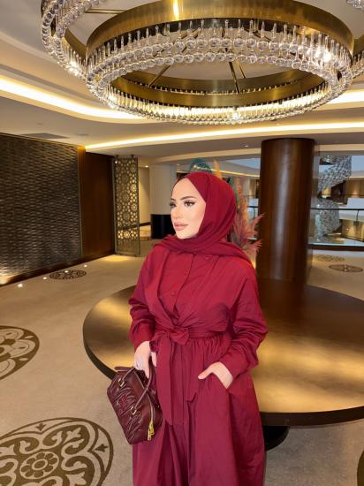BORDO TREND ELBİSE 1099