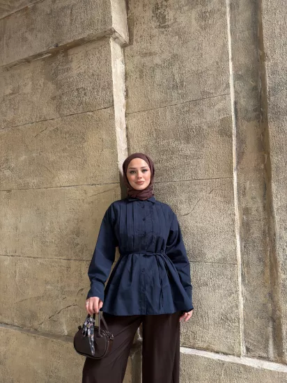 LACİVERT ADEN GÖMLEK 0215