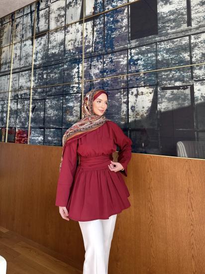 MOCA BAĞLAMALI BORDO  GÖMLEK  1144