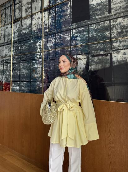 MOCA BAĞLAMALI SARI GÖMLEK  1144