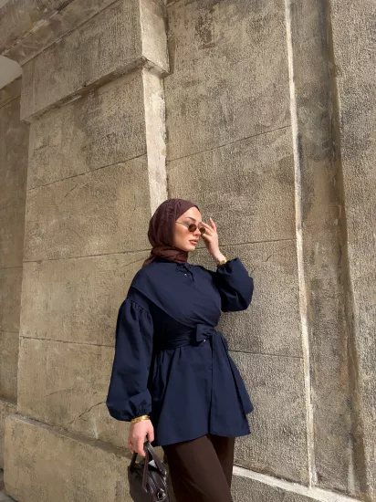 LACİVERT  LEGENT BAĞLAMALI GÖMLEK 1169