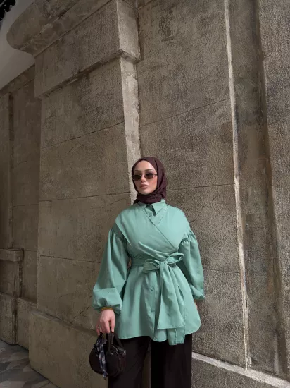 YEŞİL LEGENT BAĞLAMALI GÖMLEK 1169