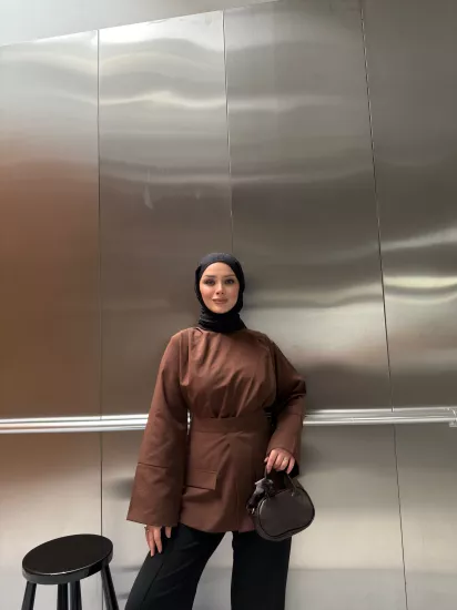 KAHVE VUAL  GÖMLEK 6107