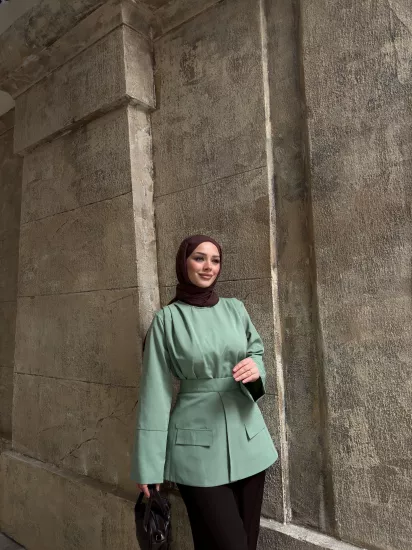 YEŞİL VUAL  GÖMLEK 6107