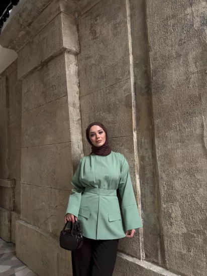 YEŞİL VUAL  GÖMLEK 6107