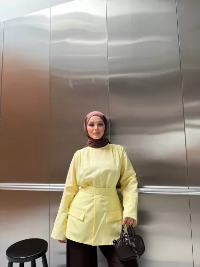 SARI  VUAL  GÖMLEK 6107
