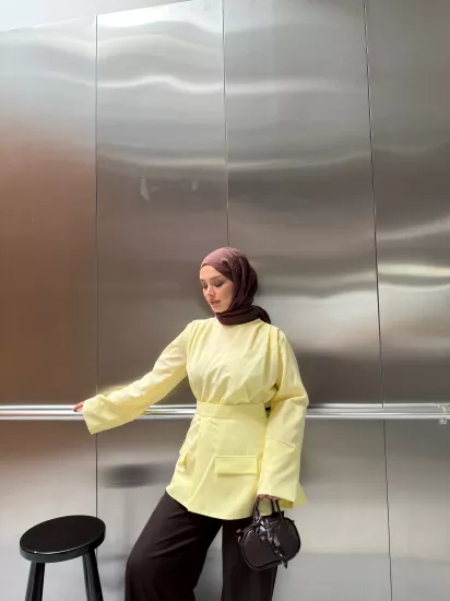SARI  VUAL  GÖMLEK 6107