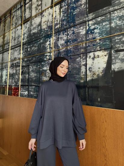 Oysho Antrasit Balon Kol Takım 1105