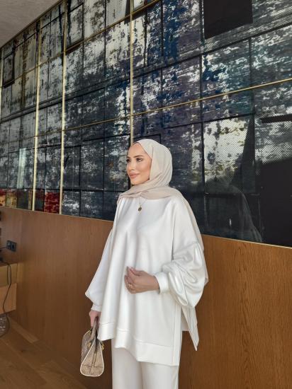 Oysho Beyaz Balon Kol Takım 1105