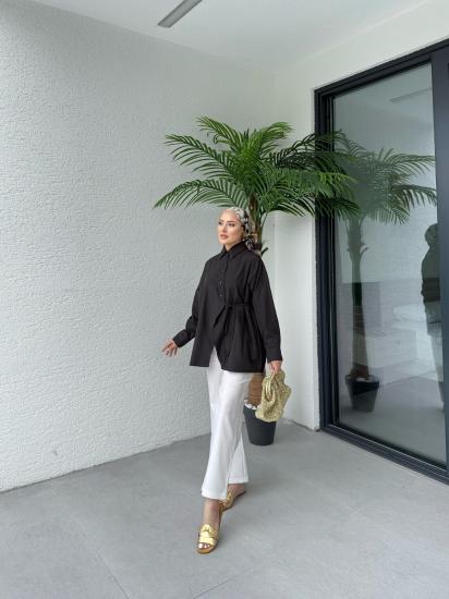 SİYAH ASEL ÇAPRAZ GÖMLEK 1155