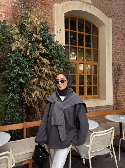 ANTRASİT SOFT  ŞARDONLU SWEAT 1195