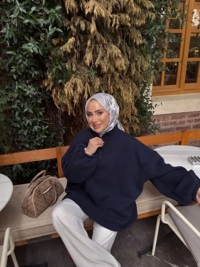 LACİVERT SOFT  ŞARDONLU SWEAT 1195