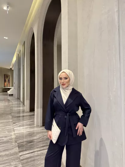 LACİVERT  ROSE BLAZER TAKIM 1200