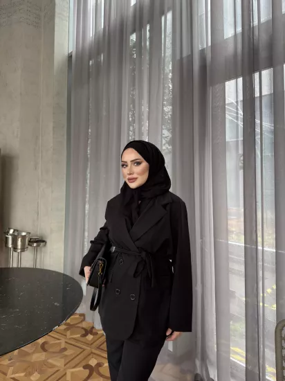 SİYAH ROSE BLAZER TAKIM 1200