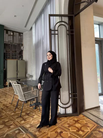 SİYAH ROSE BLAZER TAKIM 1200