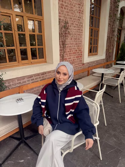 LACİVERT MELOŞ  ŞARDONLU CEKET 1194