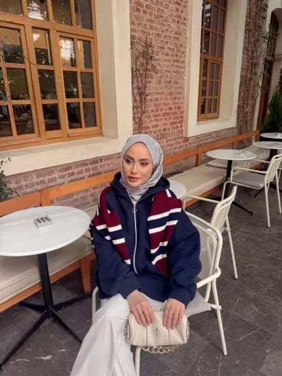 LACİVERT MELOŞ  ŞARDONLU CEKET 1194