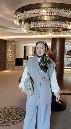 GRİ MİLA YELEK TAKIM 1144