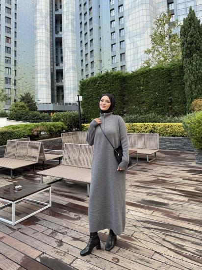 Antrasit Blow Triko Elbise