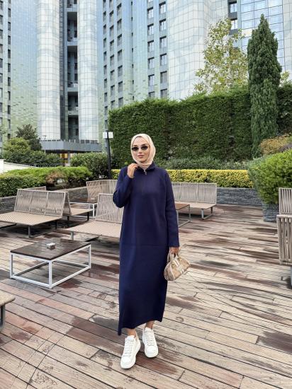 Lacivert  Blow Triko Elbise