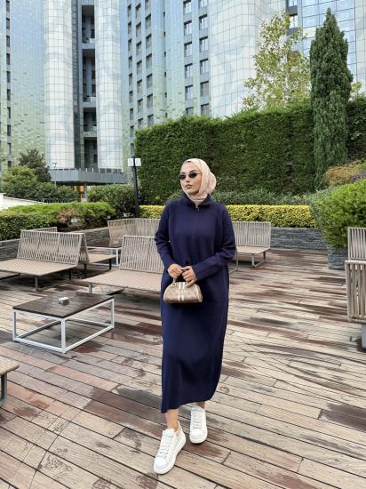 Lacivert  Blow Triko Elbise