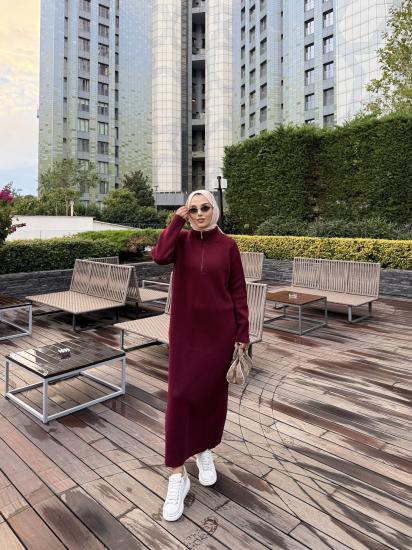 Bordo  Blow Triko Elbise