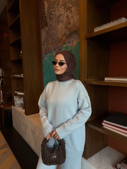 Mavi Çapraz Detay Triko Takım 2511