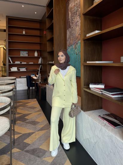 Sarı   Nilifer Hırka Triko Takım 2502