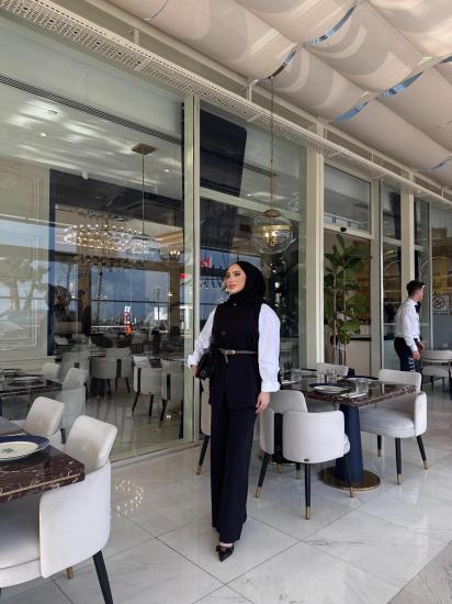 Siyah Neslina Yelek Takım 3342
