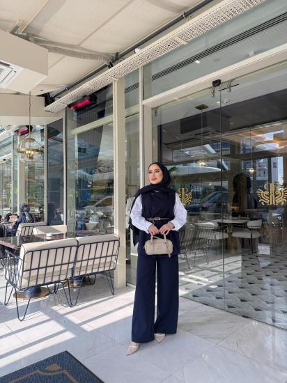 Lacivert Neslina Yelek Takım 3342