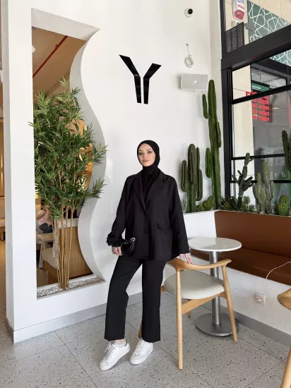 SİYAH  QUES BLAZER TAKIM 0511