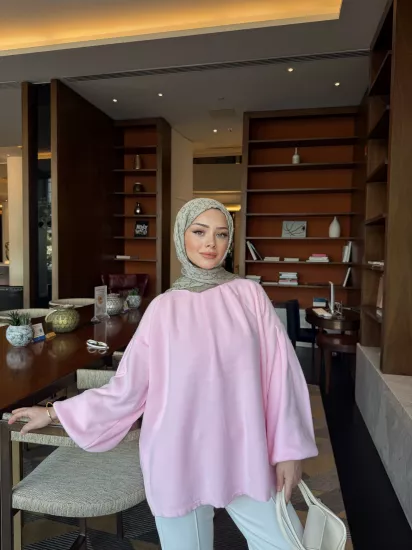 PEMBE  ELSE TRİKO  KAZAK 2512