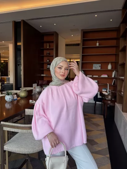 PEMBE  ELSE TRİKO  KAZAK 2512