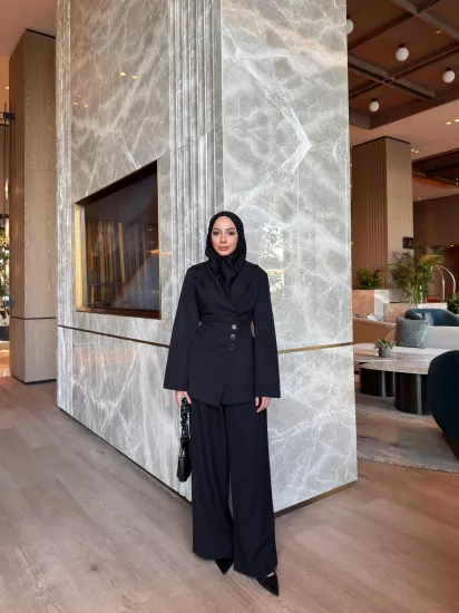 SİYAH PALOZZO PANTOLON 0221