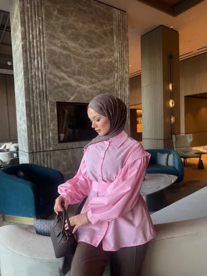 PEMBE  ELİZA GÖMLEK 6103