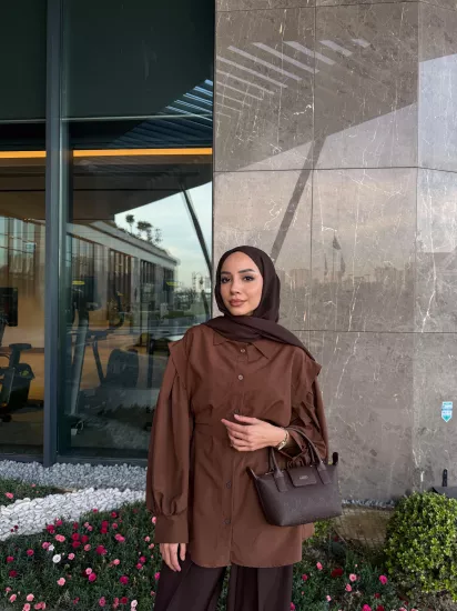 KAHVE ELİZA GÖMLEK 6103