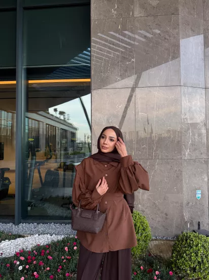 KAHVE ELİZA GÖMLEK 6103