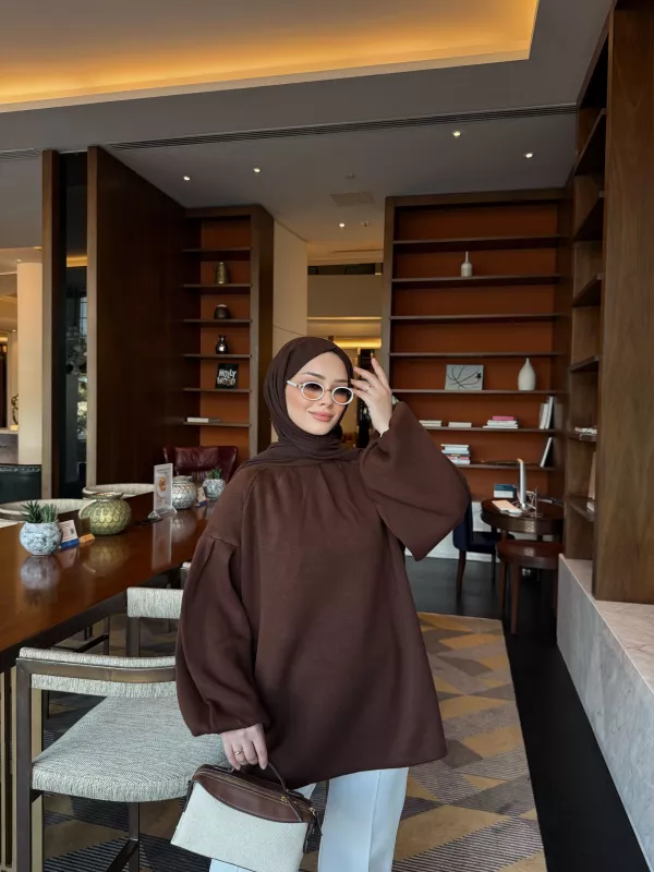 KAHVERENGİ ELSE TRİKO  KAZAK 2512