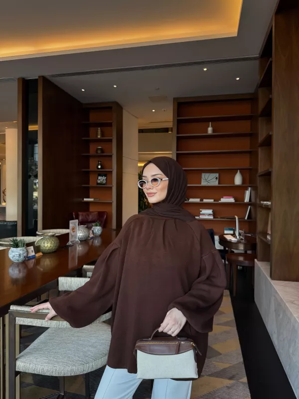 KAHVERENGİ ELSE TRİKO  KAZAK 2512